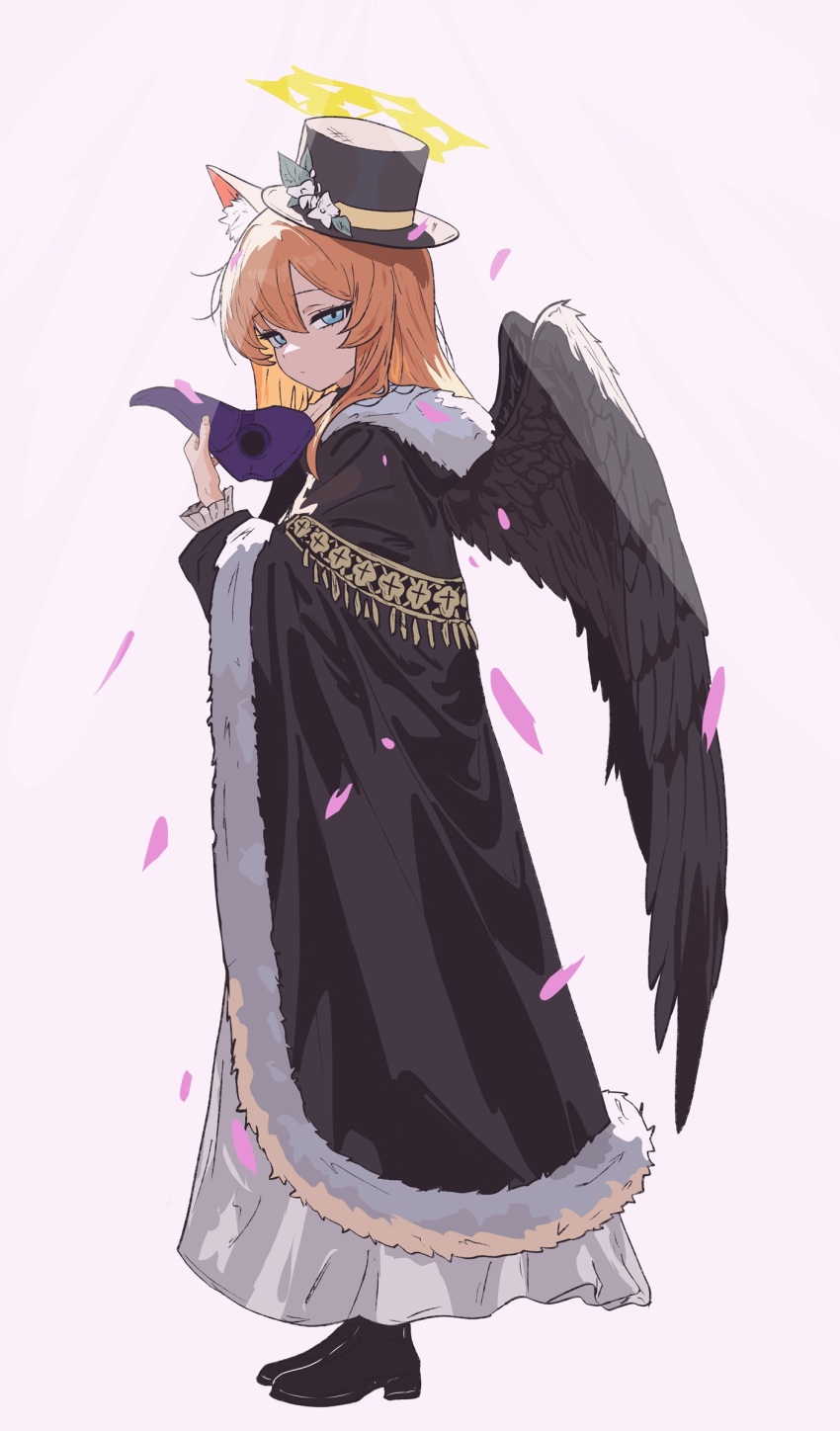 1girl, 218_(niiya), absurdres, animal_ear_fluff, animal_ears, black_cloak, black_hat, black_shoes