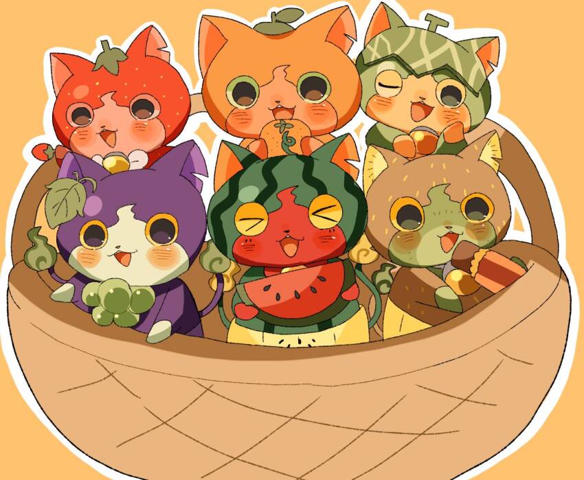 animal_ears, basket, blush, bokarosuki13, budounyan, candy, cat_ears, chocolate