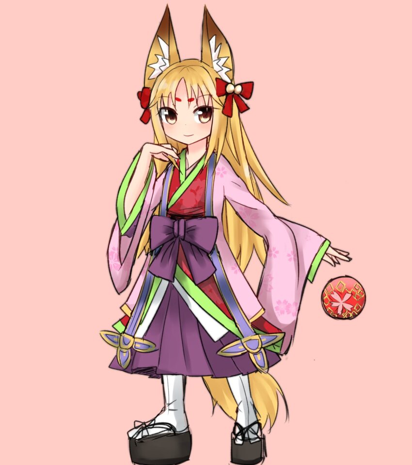 1girl, amemiya_issa, animal_ears, ball, blonde_hair, breasts, emil_chronicle_online, fox_ears