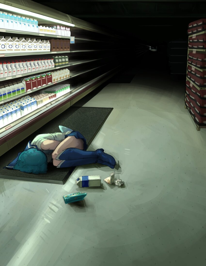 1girl, back_bow, bent_back, bishoujo_senshi_sailor_moon, blue_hair, blue_skirt, boots, bow