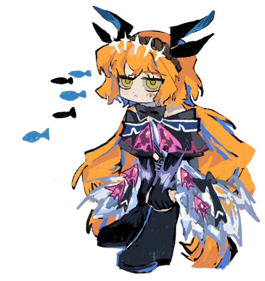 1girl, arknights, black_boots, black_bow, black_bowtie, black_capelet, black_ribbon, boots