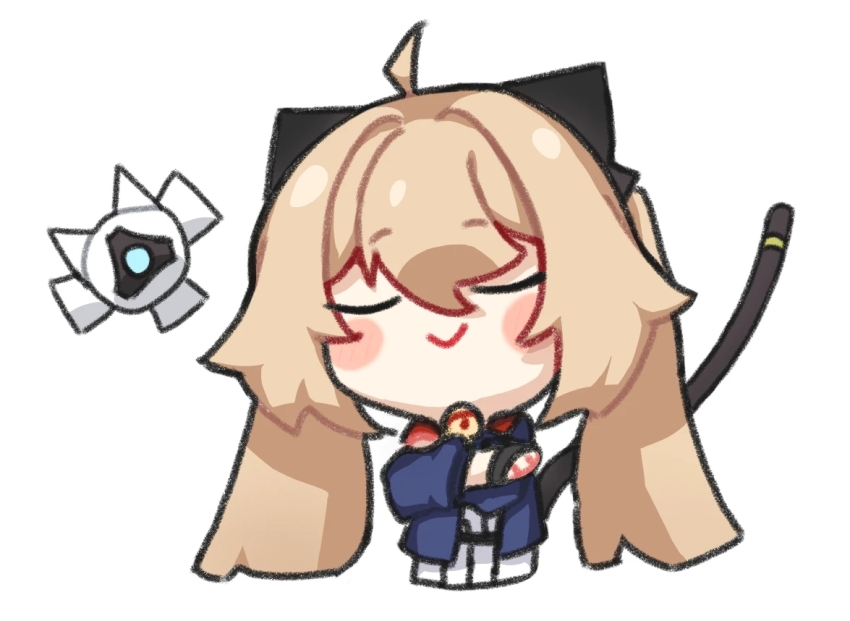 1girl, :>, ahoge, animal_ears, bell, blonde_hair, blush, cat_ears