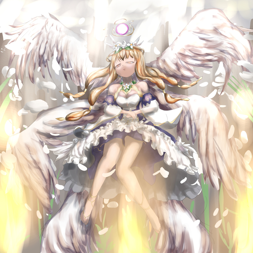 1girl, absurdres, angel, blonde_hair, chaos_therese_(grimms_notes), closed_mouth, full_body, grimms_notes