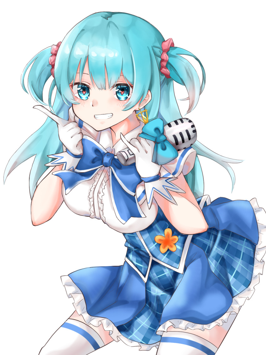 1girl, blue_bow, blue_bowtie, blue_eyes, blue_hair, bow, bowtie, breasts