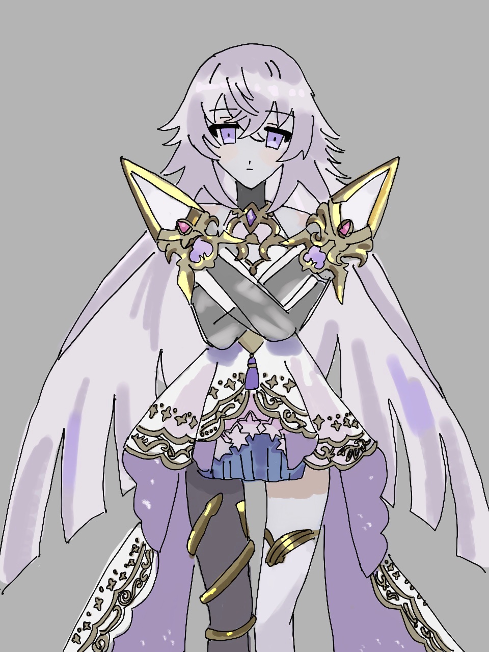 1girl, artistic_error, grey_background, grimms_notes, hands_up, highres, long_hair, looking_at_viewer, magic_mirror_(grimms_notes), ooatarikun, simple_background, solo, very_long_hair