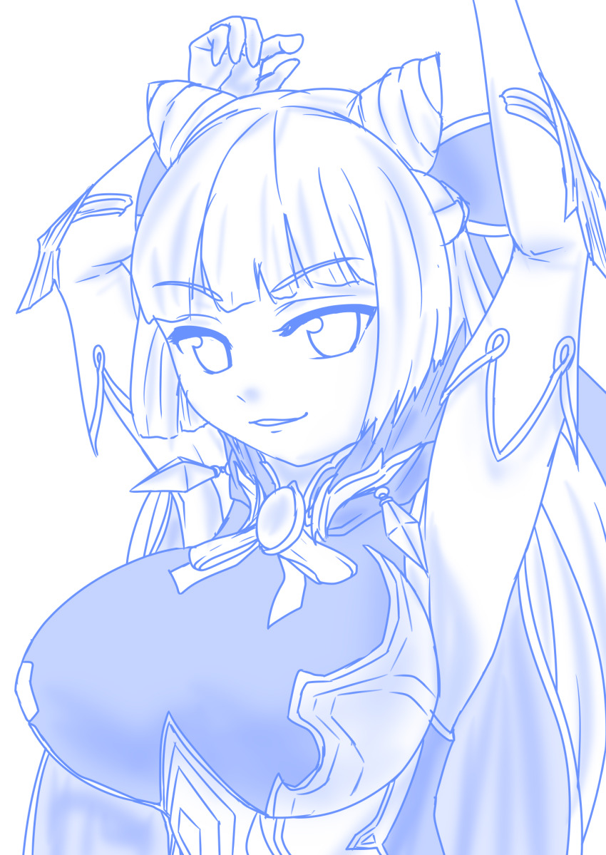 1girl, armpits, arms_up, breasts, chaos_puss_in_boots_(grimms_notes), grimms_notes, highres, huge_breasts