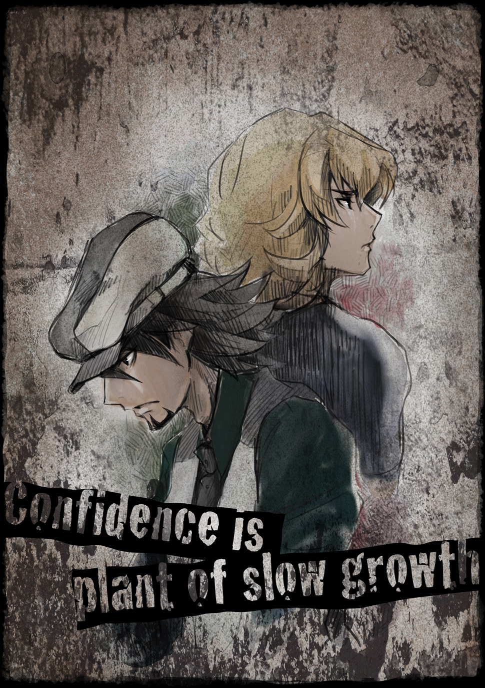 10s, 2boys, back-to-back, bad_id, bad_pixiv_id, barnaby_brooks_jr., blonde_hair, brown_eyes