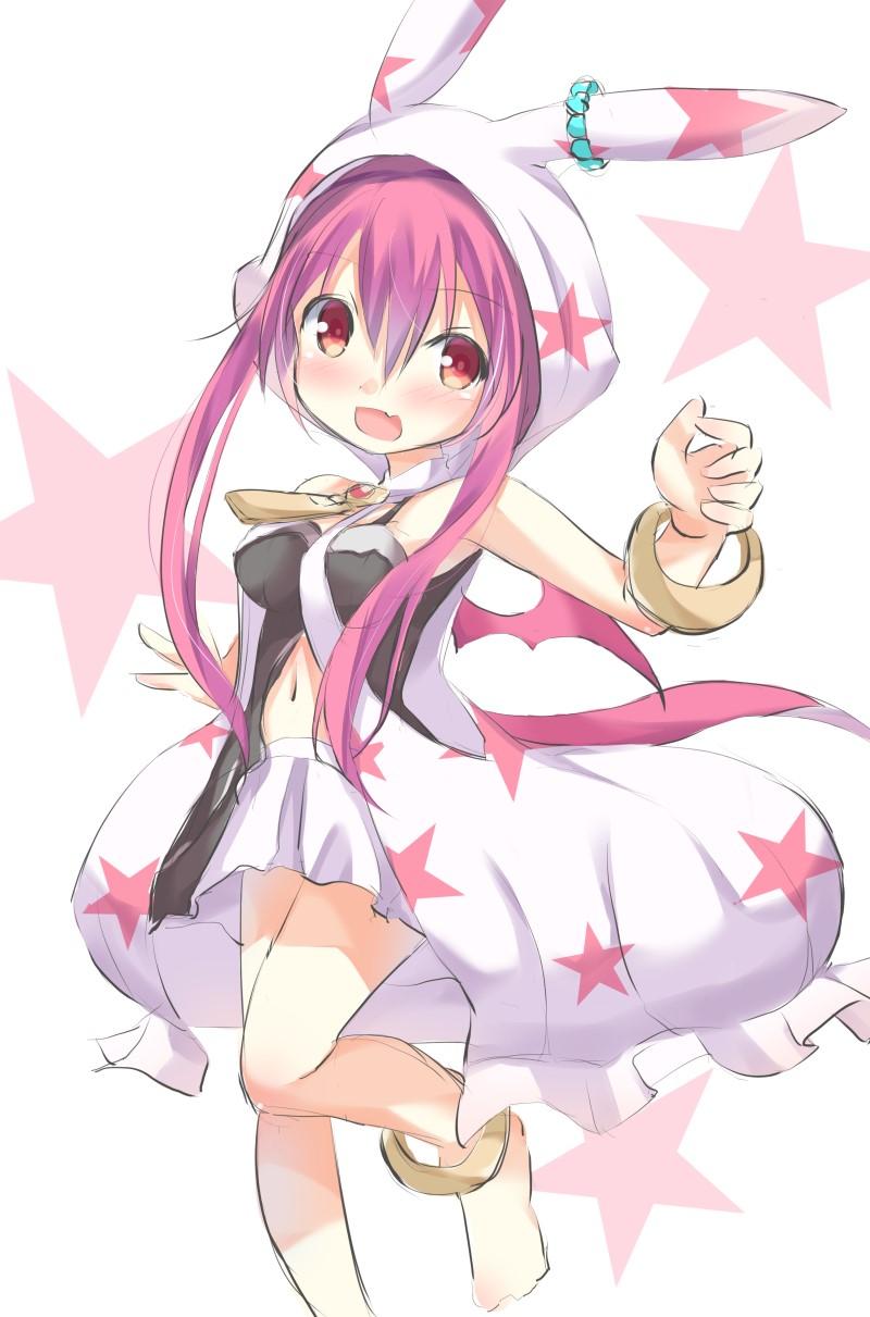 1girl, animal_ear_hood, anklet, bare_shoulders, black_camisole, blush, breasts, camisole