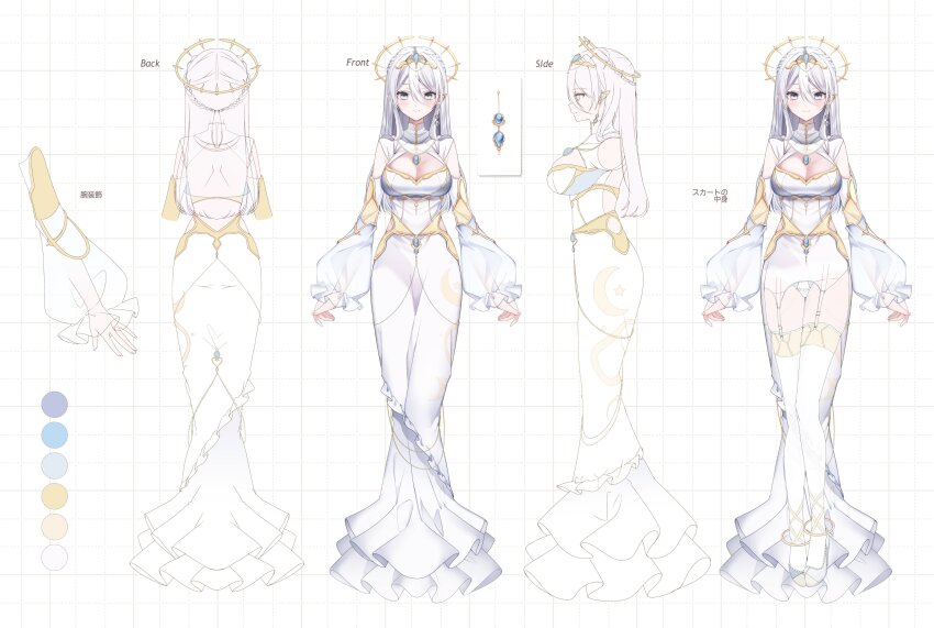 1girl, absurdres, blue_eyes, blush, breasts, cleavage, cleavage_cutout, clothing_cutout