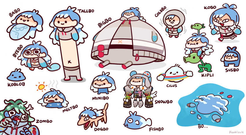 ._., 6+girls, aged_down, among_us, antenna_hair, aqua_hair, artist_name, baby