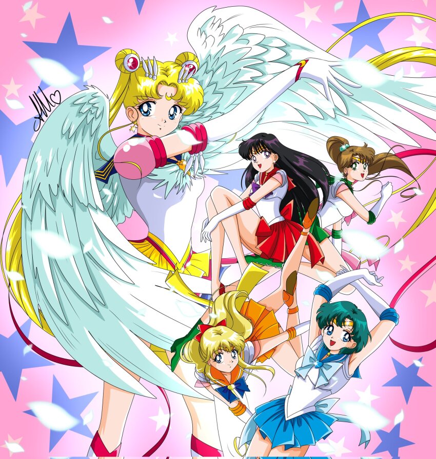 5girls, aino_minako, anello81, angel_wings, back_bow, bishoujo_senshi_sailor_moon, bishoujo_senshi_sailor_moon_stars, black_hair