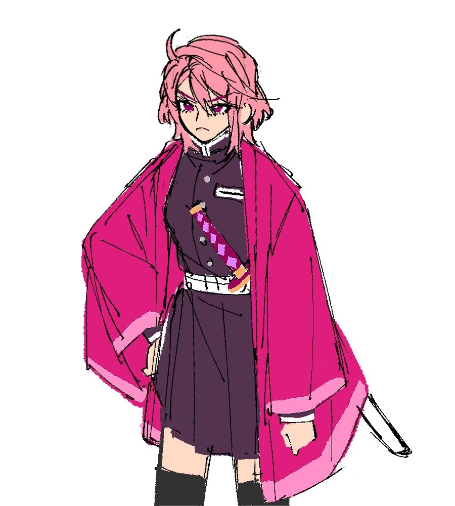 1girl, belt, black_jacket, black_skirt, black_thighhighs, breasts, buttons, closed_mouth