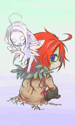 1boy, ahoge, coat, cthulhu_mythos, long_hair, looking_back, lowres, male_focus