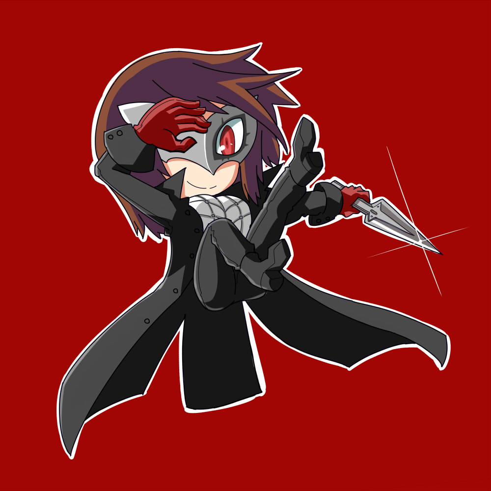 1girl, amamiya_ren, black_coat, black_pants, black_shoes, closed_mouth, coat, commentary_request