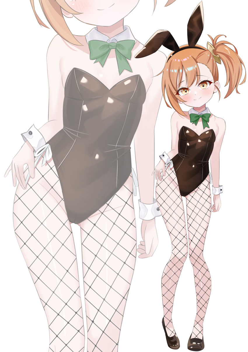 1girl, absurdres, animal_ear_hairband, animal_ears, bare_shoulders, bow, bowtie, breasts