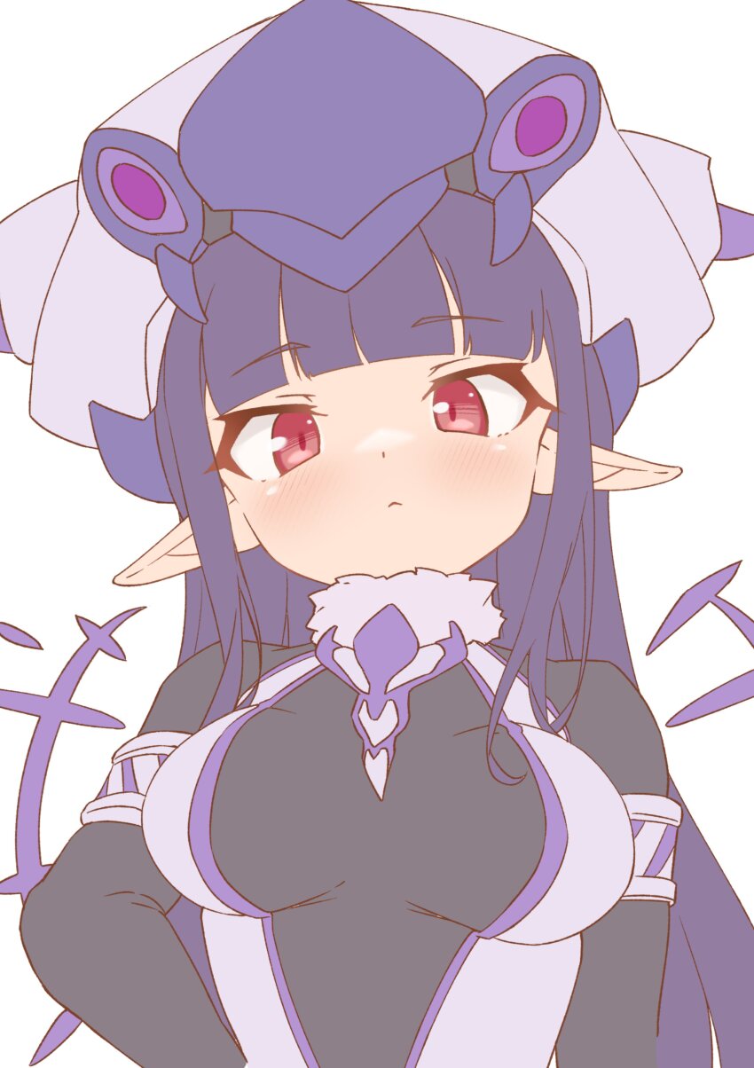 1girl, absurdres, animal_helmet, black_leotard, breasts, emil_chronicle_online, hat, highres