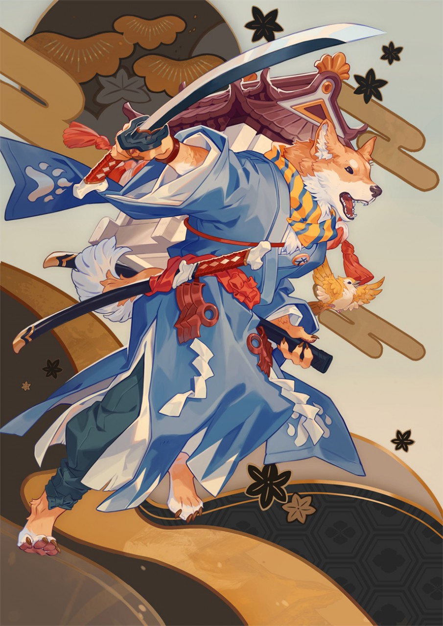 1boy, animal_ear_fluff, animal_ears, architecture, b.i.a, badge, barefoot, bird