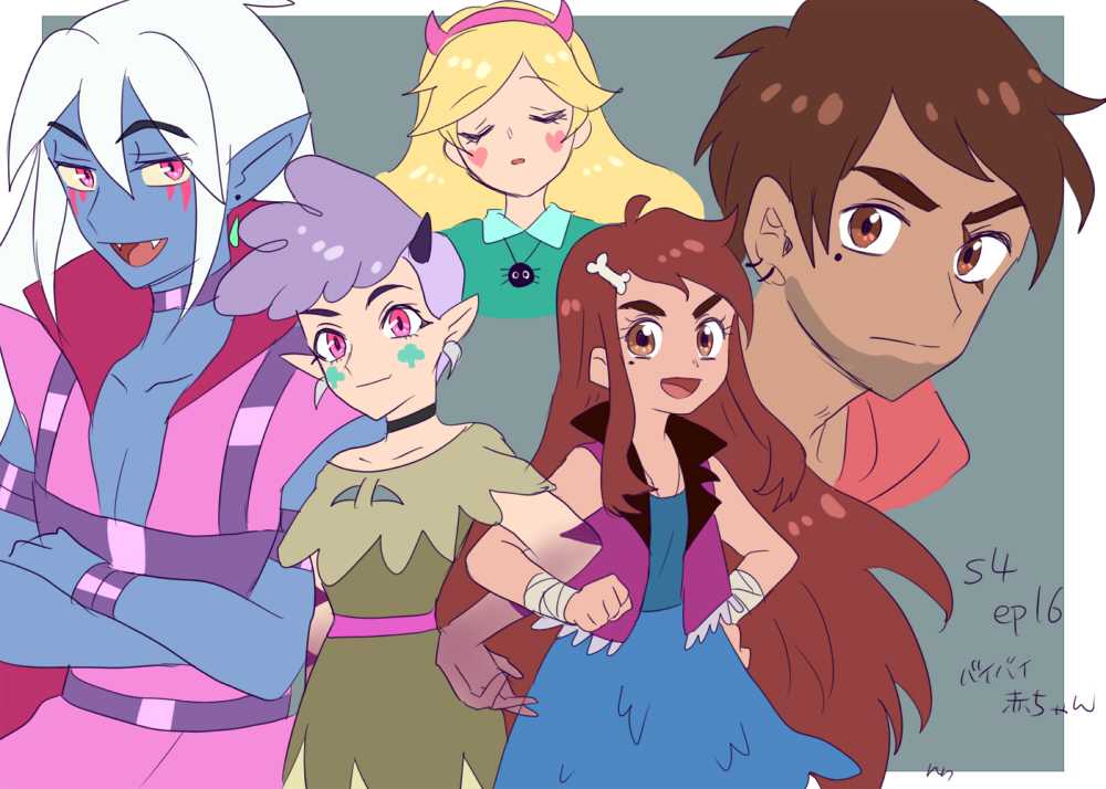 blonde_hair, dress, facial_mark, fake_horns, hairband, heart, heart_cheeks, heart_facial_mark