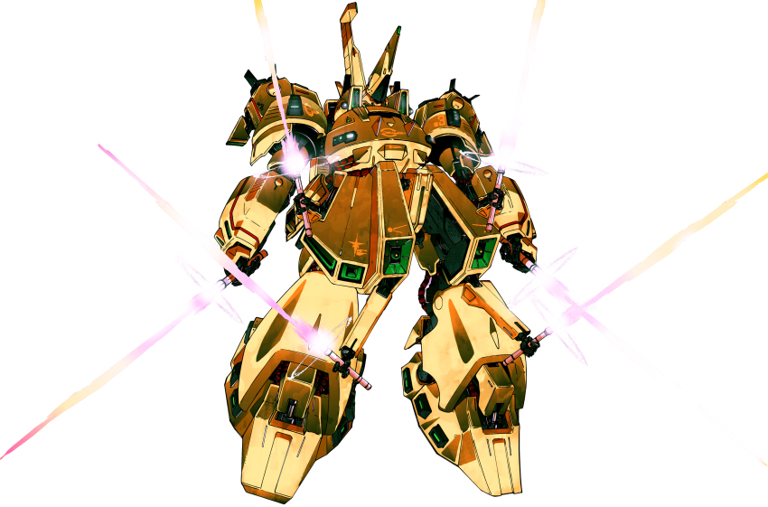 1980s_(style), energy_sword, extra_arms, gundam, highres, mecha, mecha_focus, multi_limb