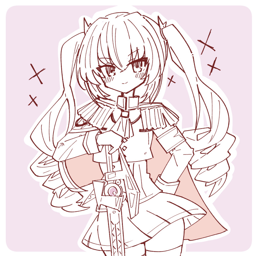 >:), 1girl, altea_alessandrini, armband, ascot, assault_lily, blush, border