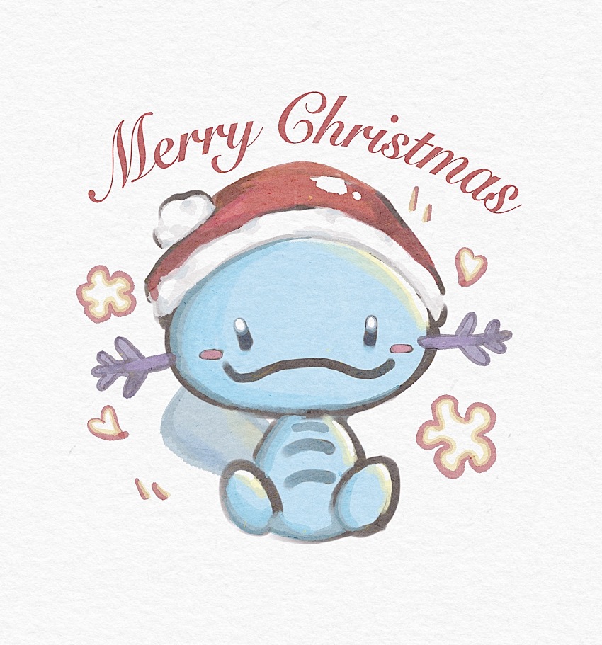:3, black_eyes, blush_stickers, chinese_commentary, christmas, closed_mouth, commentary_request, creature