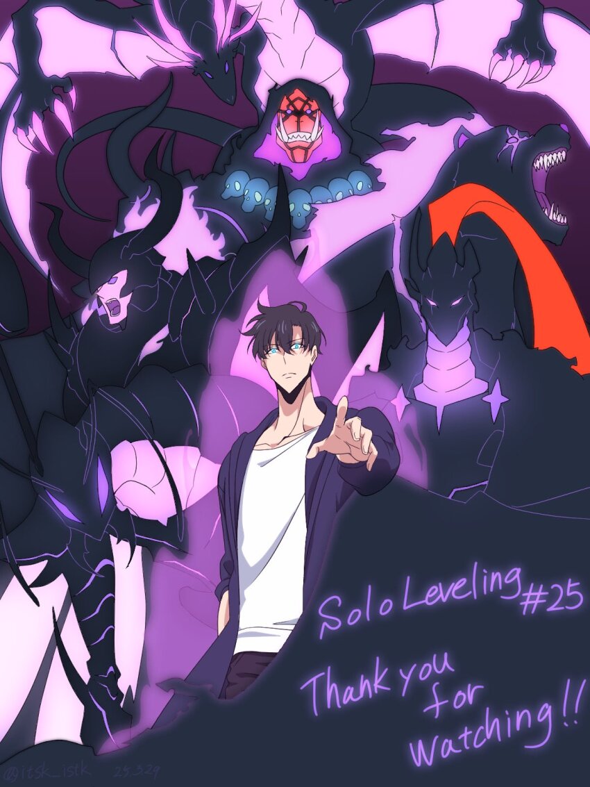 1boy, 6+others, antlers, armor, artist_request, bear, beru_(solo_leveling), black_coat