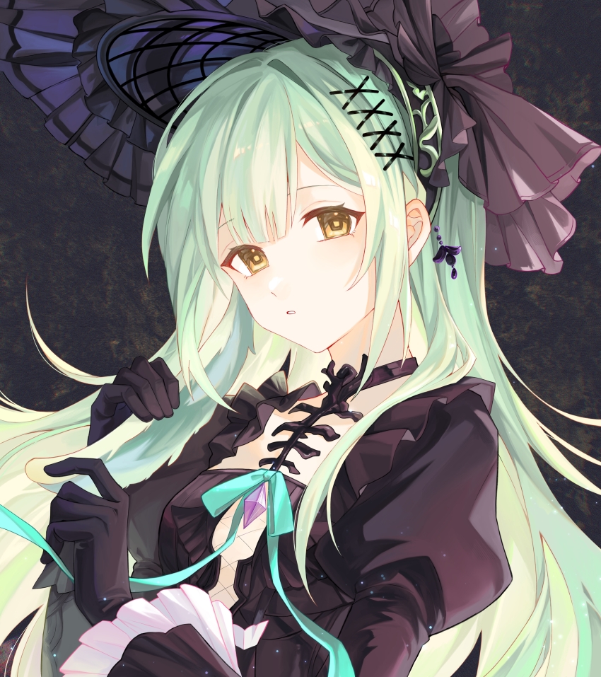 1girl, absurdres, animal_ears, bang_dream!, bang_dream!_it's_mygo!!!!!, black_bonnet, black_choker, black_dress