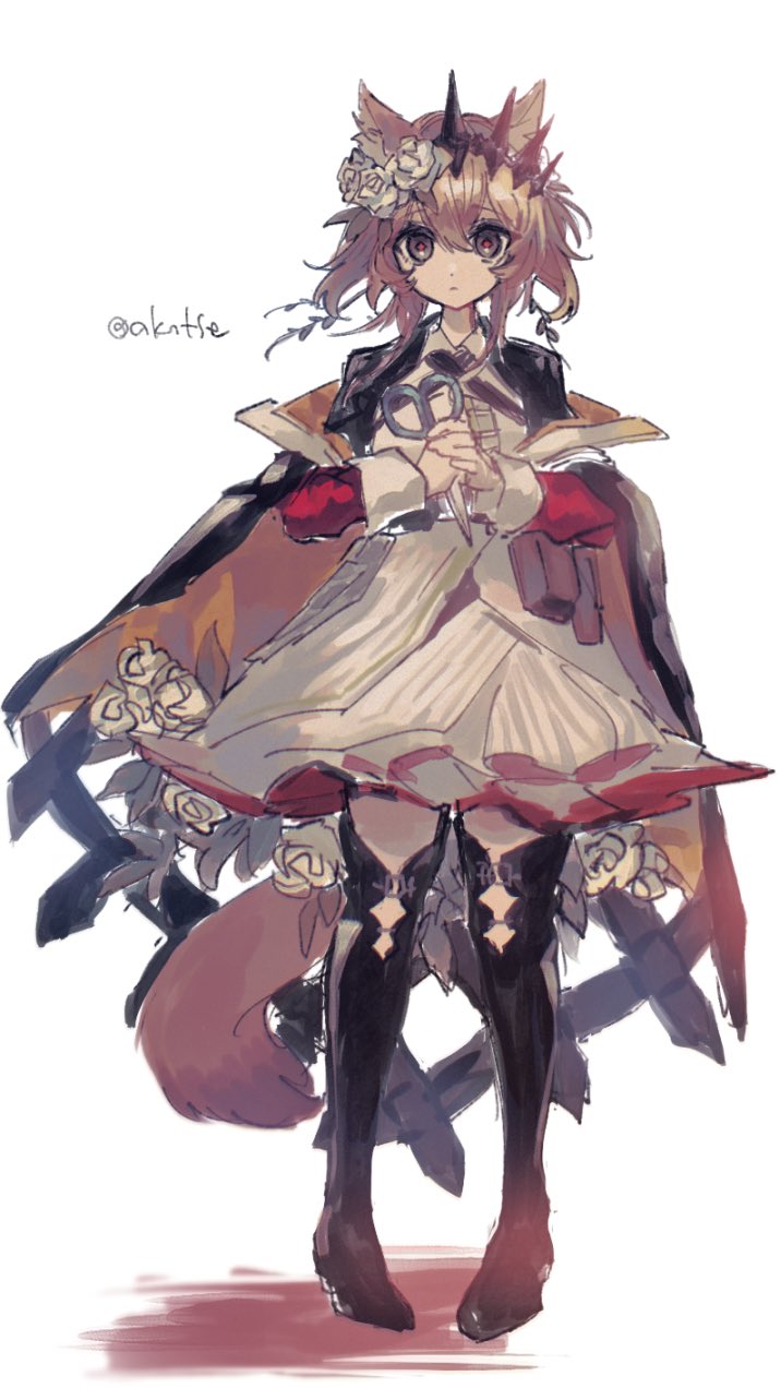 1girl, animal_ears, arknights, black_boots, black_coat, boots, brown_eyes, brown_hair