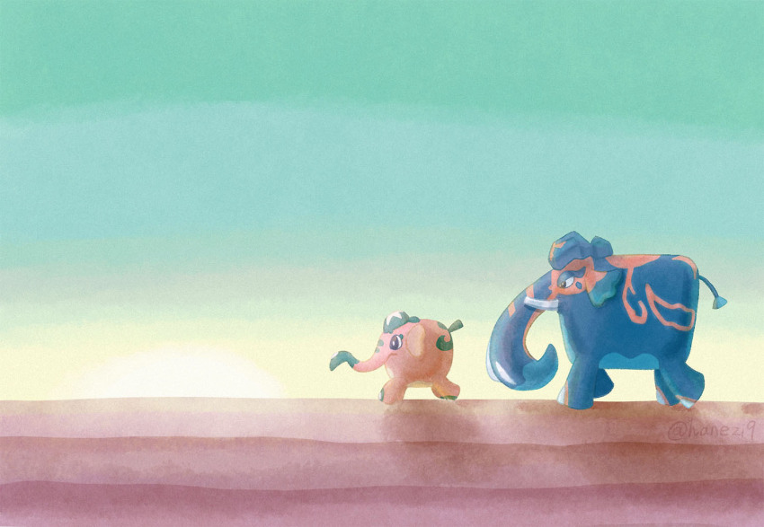 blue_skin, blue_sky, colored_skin, copperajah, cufant, day, devil_uo, evolutionary_line