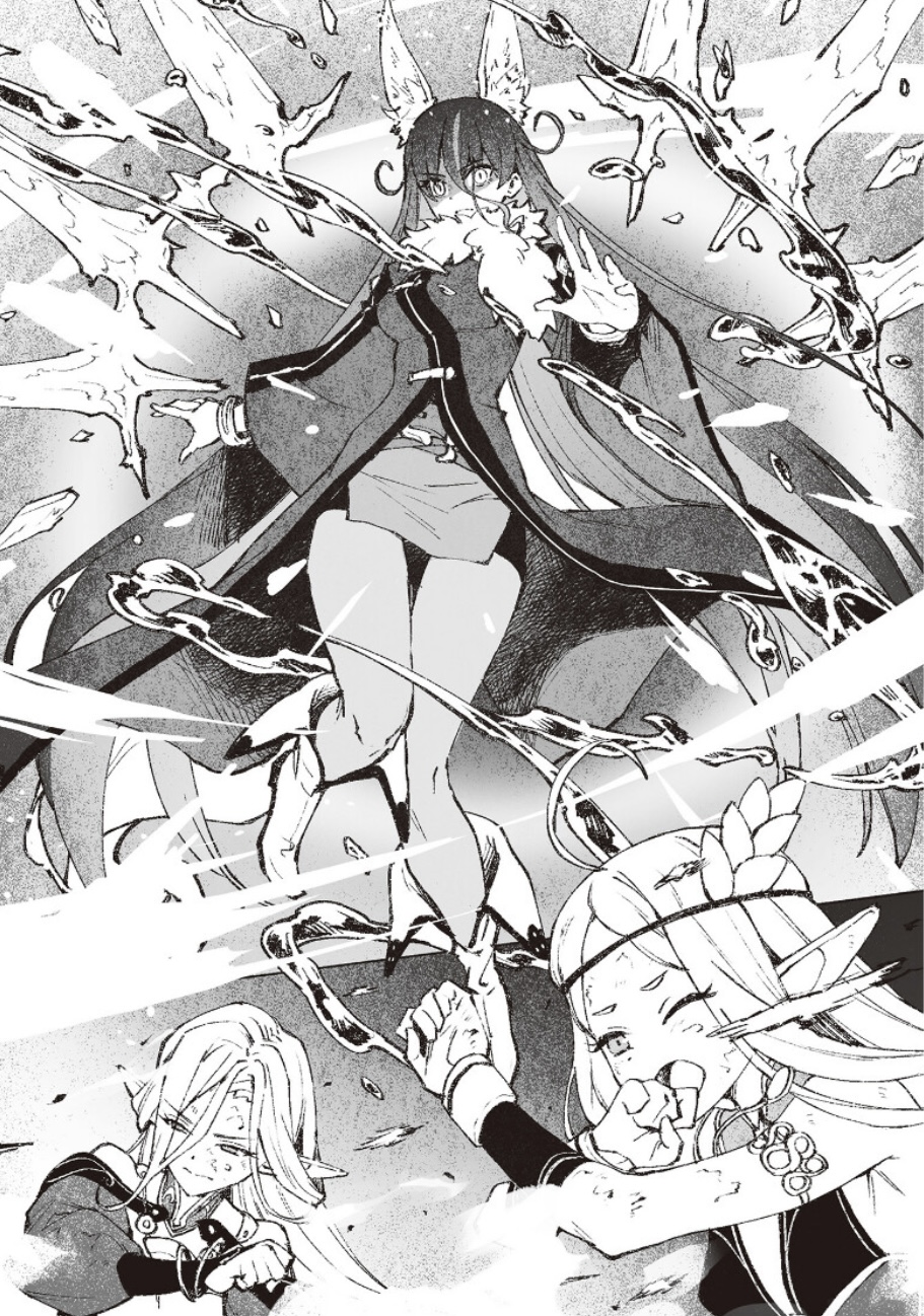 3girls, ahoge, animal_ears, bare_shoulders, boots, breasts, chyko, closed_mouth