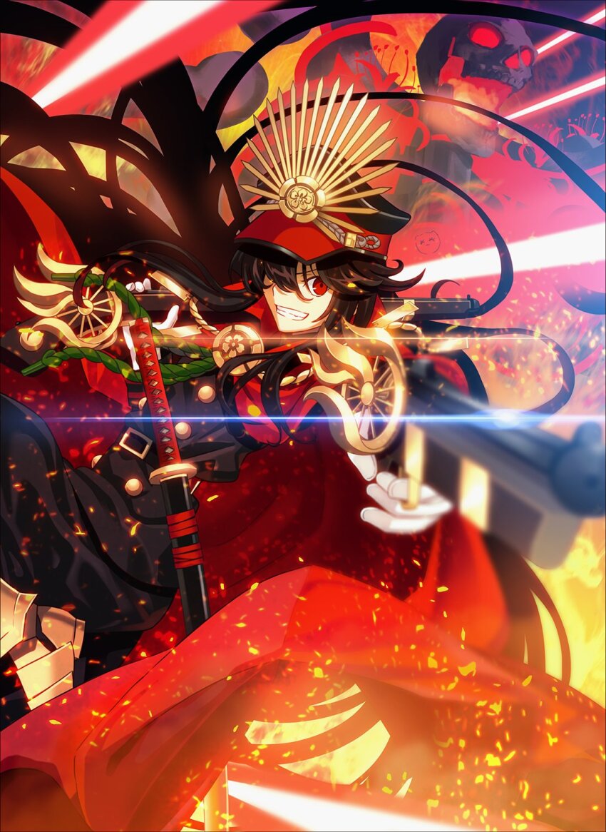 >:), 1girl, aora, armor, armored_boots, artist_name, bad_id, bad_twitter_id