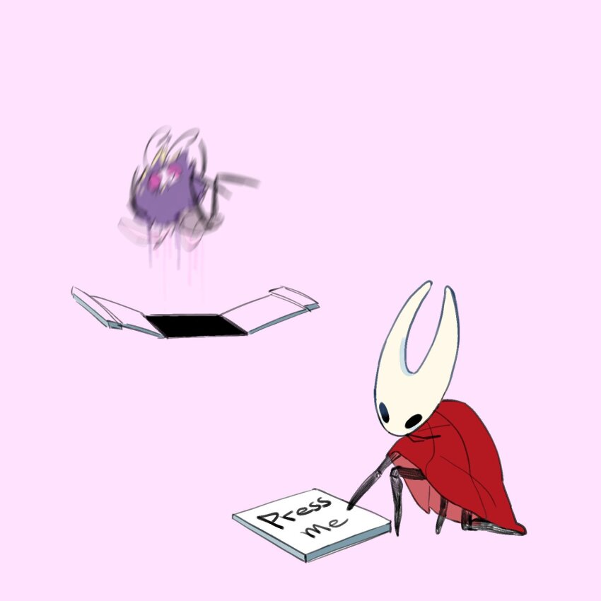 1boy, 1girl, arthropod_boy, arthropod_girl, black_eyes, black_skin, blank_eyes, cloak