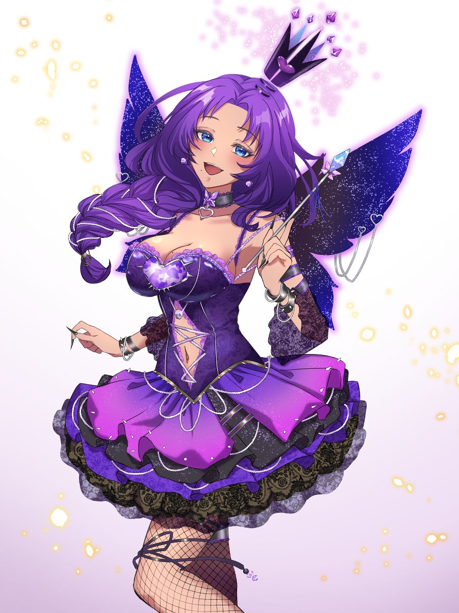 1girl, black_choker, black_nails, blush, braid, breasts, cha_cha_(vtuber), choker