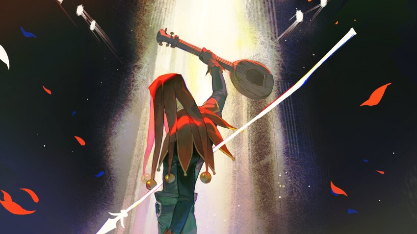 1boy, black_pants, capelet, cheolsu, darkest_dungeon, gloves, hat, highres