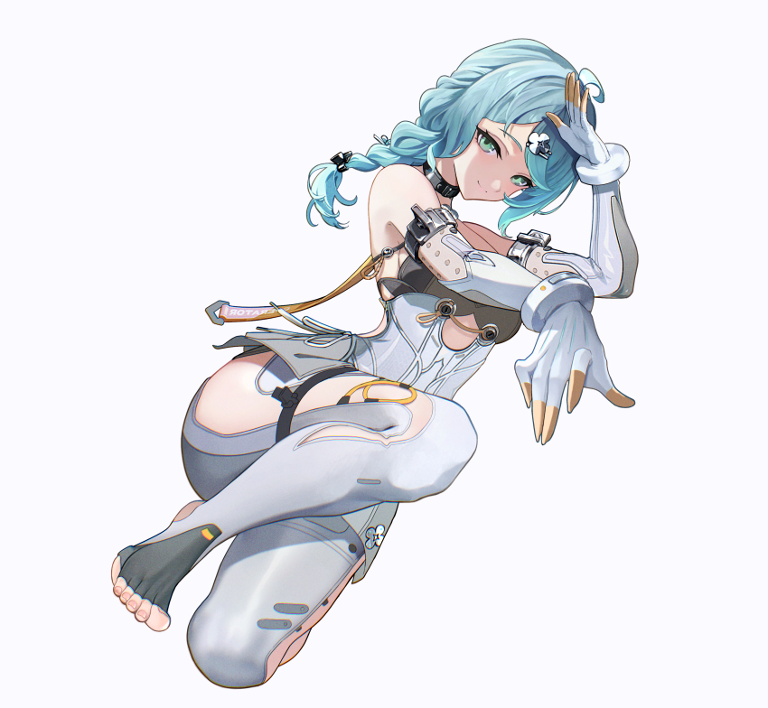 1girl, absurdres, ahoge, aqua_eyes, bare_shoulders, blue_eyes, blue_hair, blush