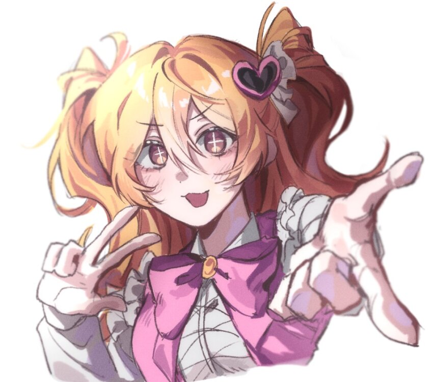 +_+, 1girl, :d, blonde_hair, bow, bowtie, don_quixote_(project_moon), e.g.o_(project_moon)