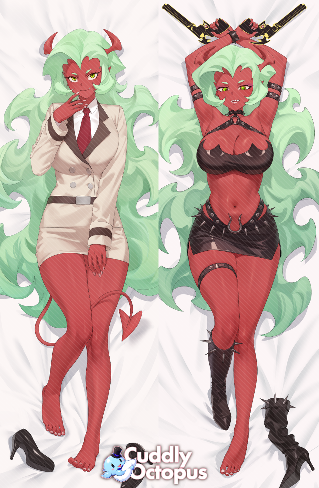 1girl, :d, armpits, arms_up, bare_legs, barefoot, bed_sheet, belt