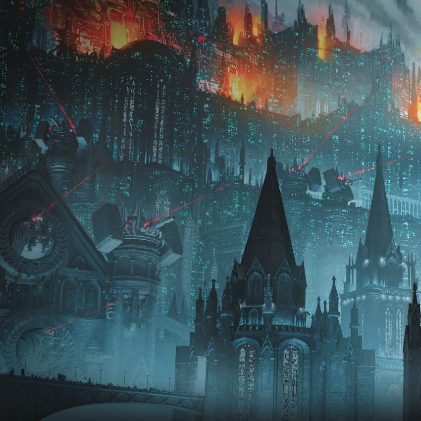 architecture, artofneilroberts, commentary, english_commentary, making-of_available, official_art, outdoors, warhammer_40k