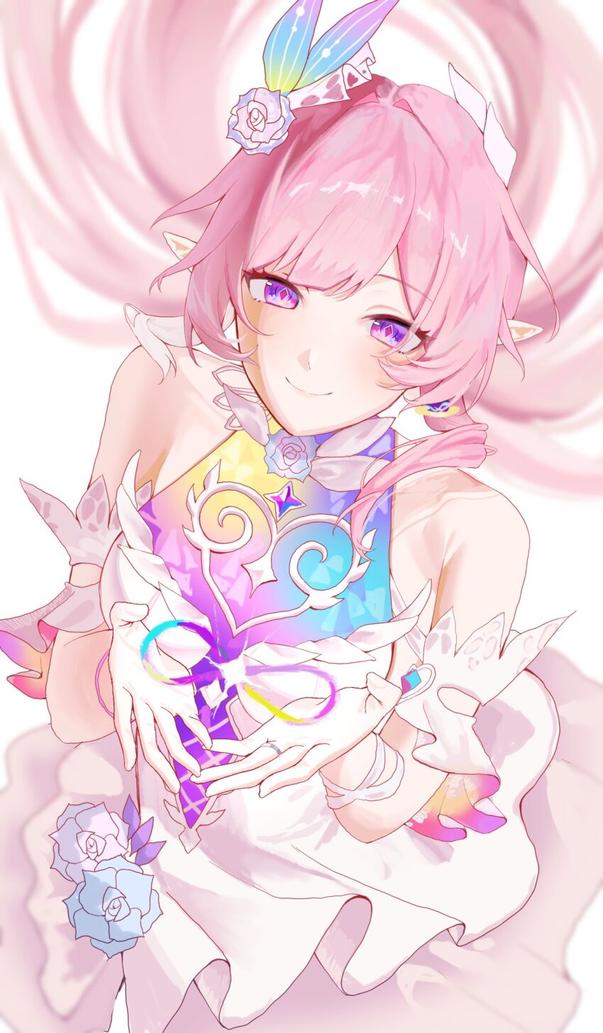 0910_2222, 1girl, amphoreus_(honkai:_star_rail), bare_shoulders, breasts, commentary_request, cyrene_(honkai:_star_rail), cyrene_(demiurge)_(honkai:_star_rail)