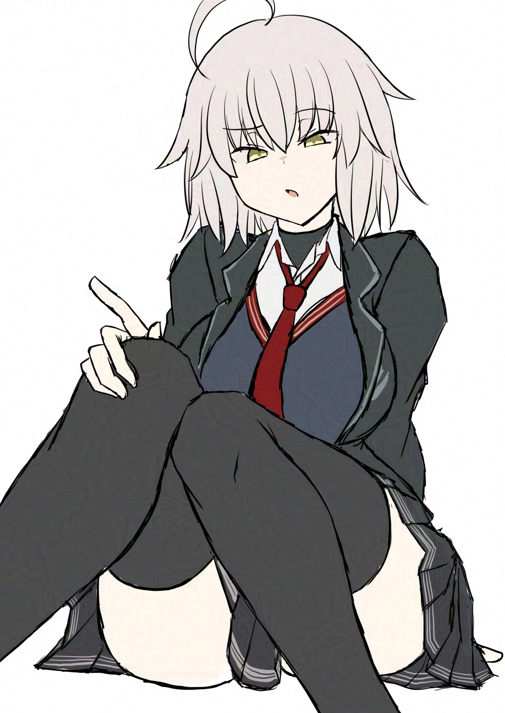 1girl, ass, black_jacket, black_thighhighs, breasts, fate/grand_order, fate_(series), highres