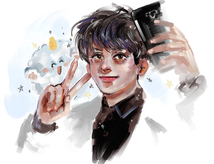 1boy, :d, absurdres, aegyo_sal, awl_inthe_world, biyoo_(omniscient_reader's_viewpoint), black_eyes, black_hair