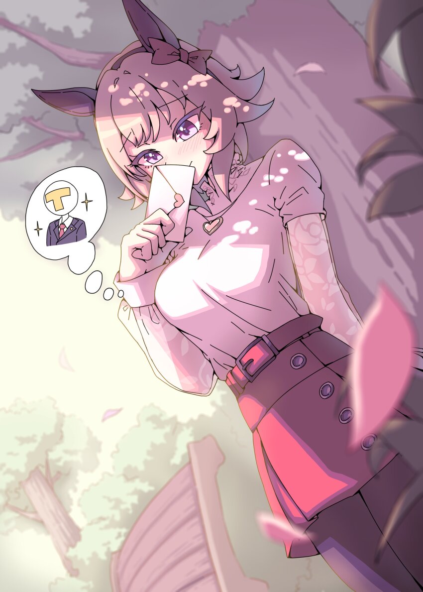 1boy, 1girl, absurdres, animal_ears, bench, black_pantyhose, blush, bow