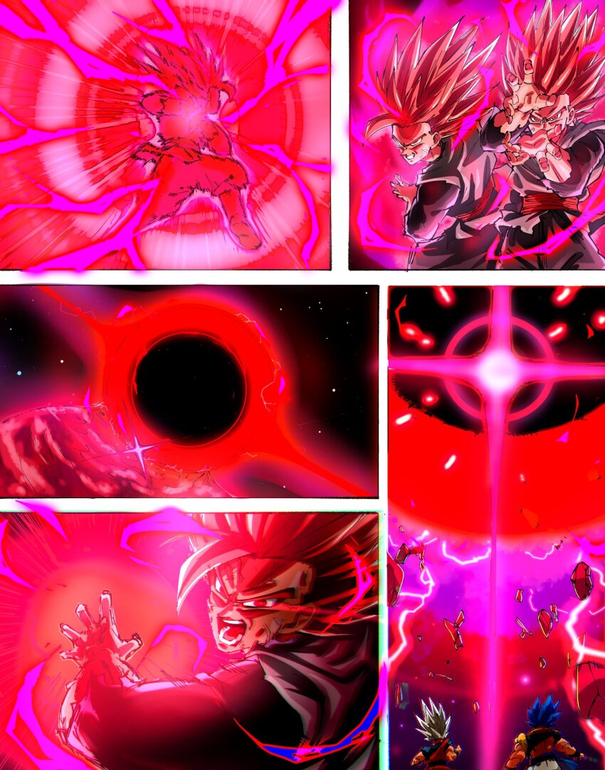 3boys, aura, black_shirt, dougi, dragon_ball, dragon_ball:_sparking!, dragon_ball_super, dragon_ball_super_broly