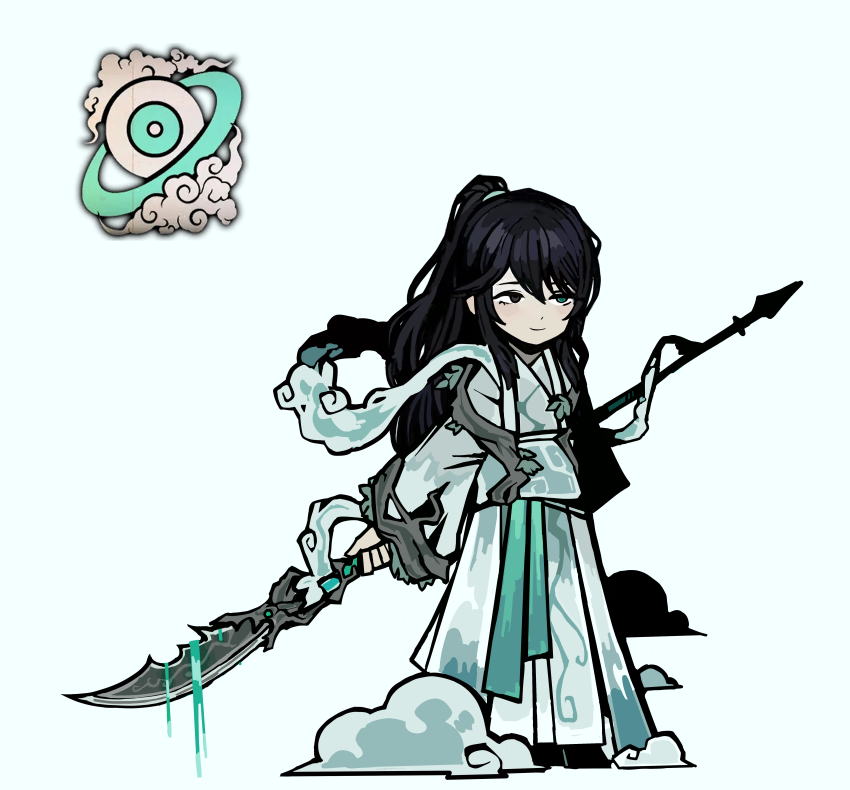 absurdres, black_eyes, black_hair, cloud, e.g.o_(project_moon), green_eyes, heterochromia, highres