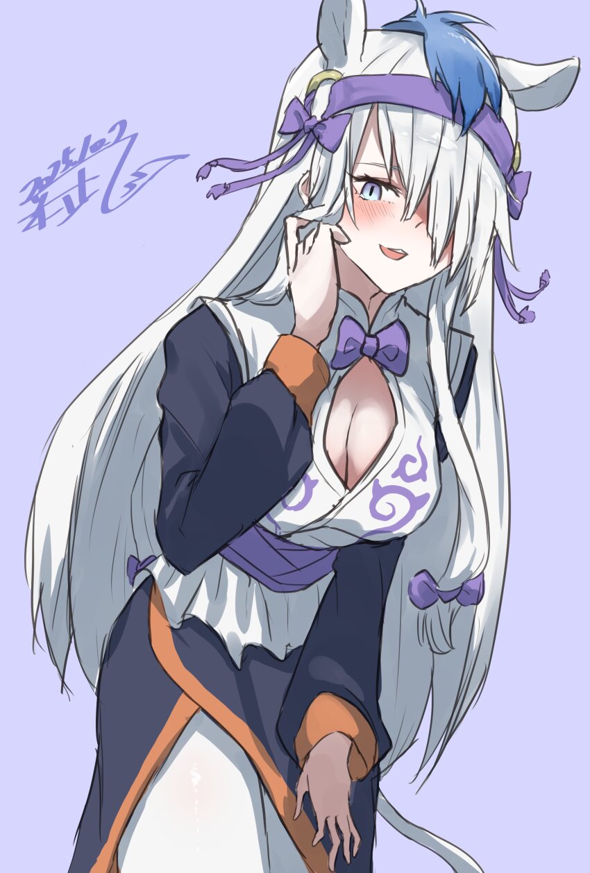 1girl, absurdres, animal_ears, aranagi_(arng_4401), bikini, blue_eyes, blue_hair, cowboy_shot