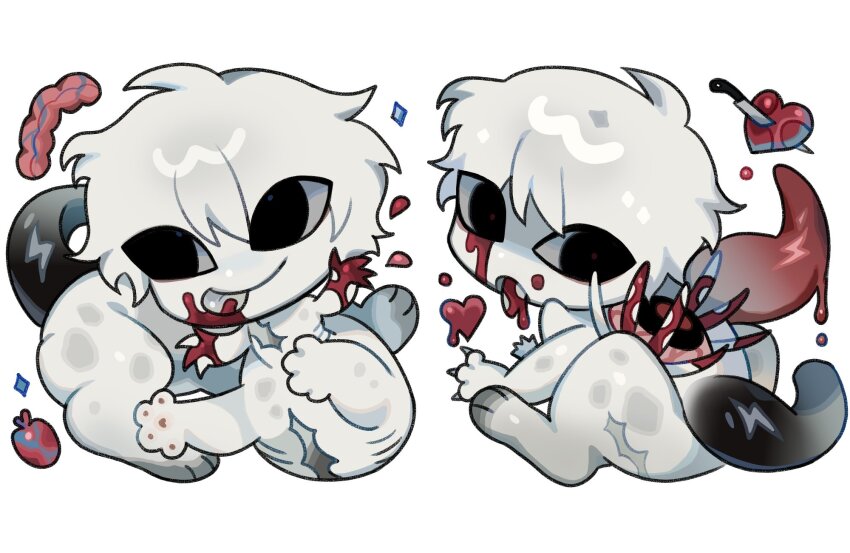 1boy, adoptable, blood, blood_from_mouth, blood_on_face, blood_on_hands, centauroid, chibi