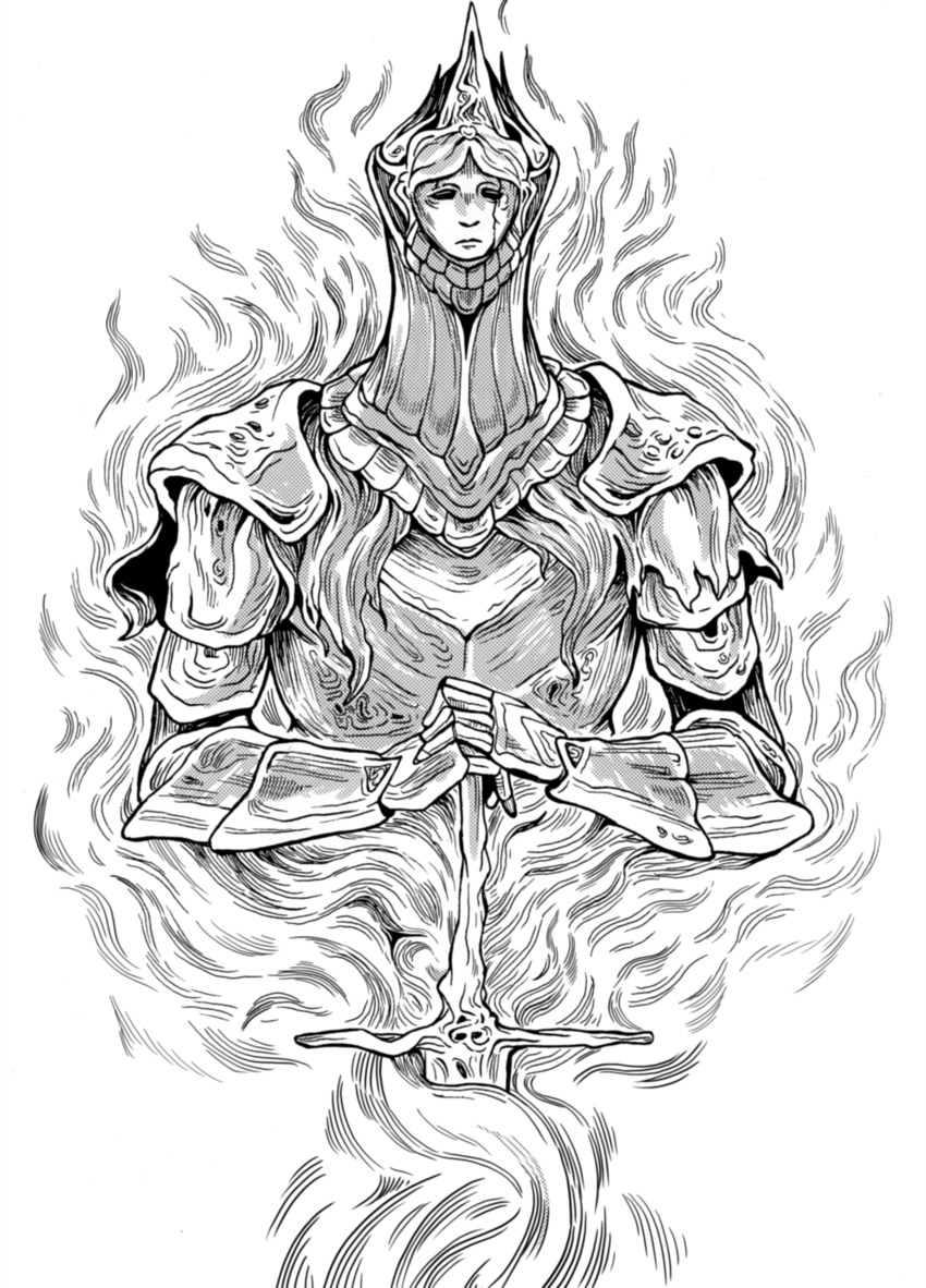 1boy, absurdres, armor, breastplate, burnt_ivory_king, commentary_request, cropped_torso, dark_souls_(series)