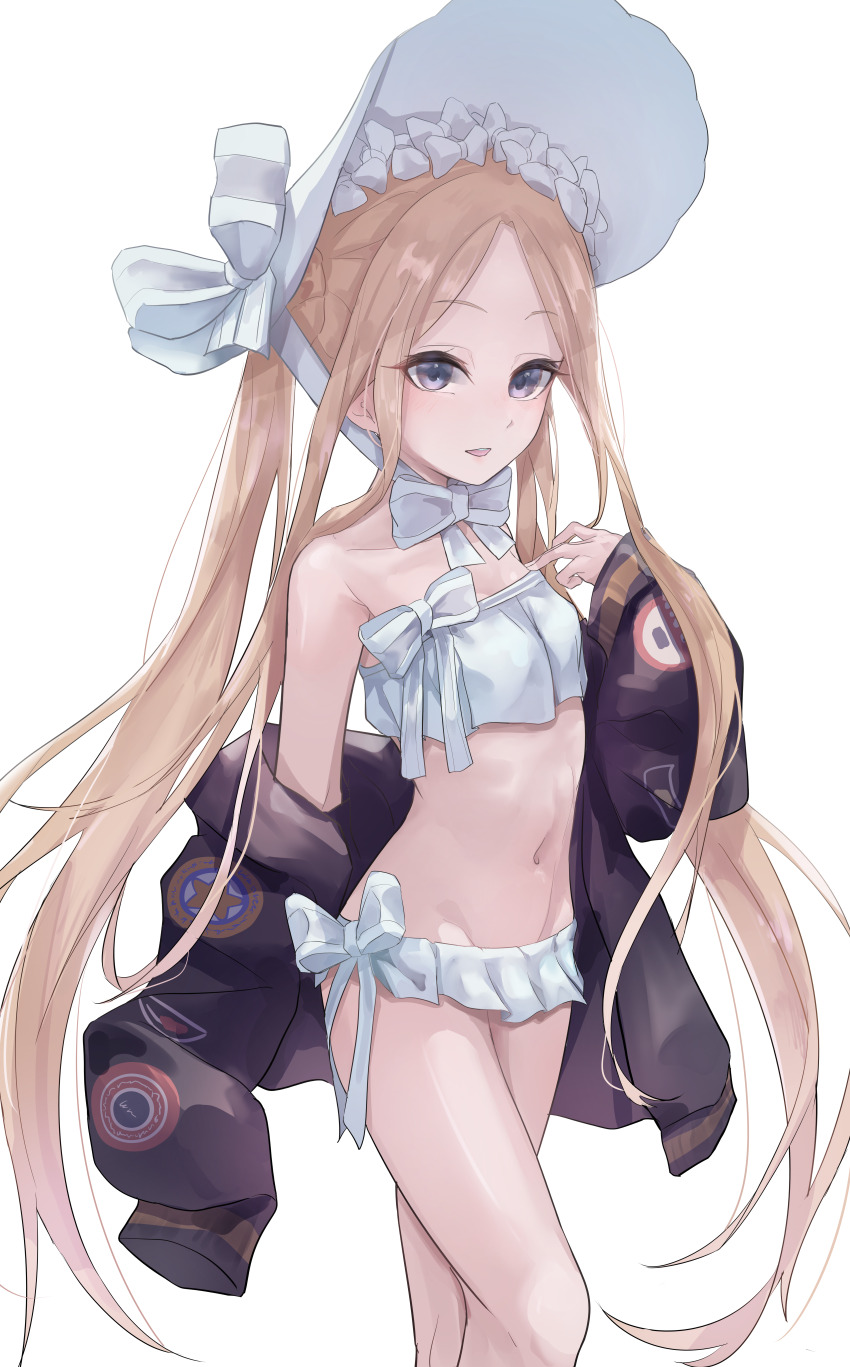 1girl, abigail_williams_(fate), abigail_williams_(swimsuit_foreigner)_(fate), abigail_williams_(swimsuit_foreigner)_(third_ascension)_(fate), absurdres, bare_shoulders, bikini, blonde_hair