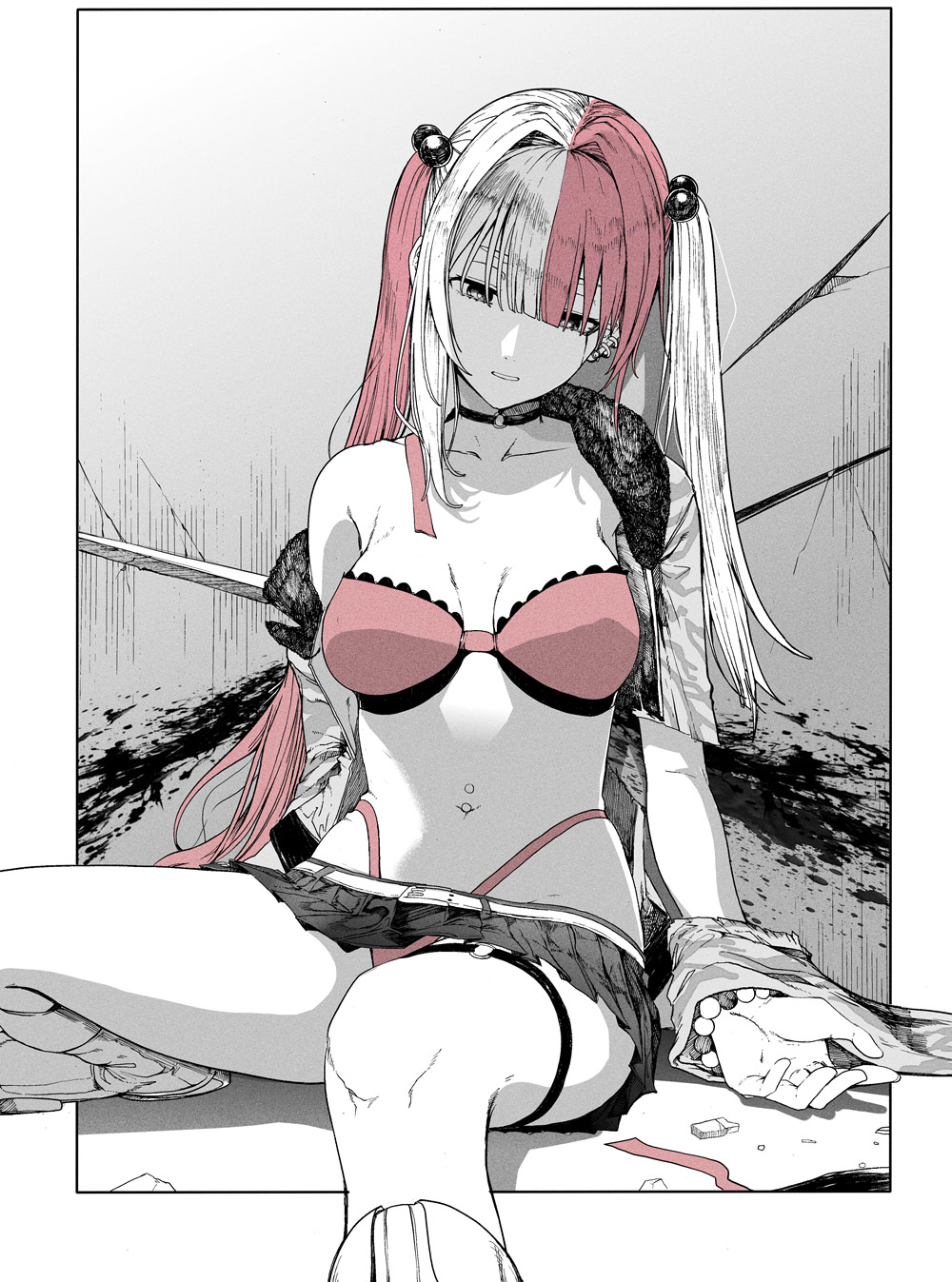 1girl, belt, bra, breasts, choker, cleavage, fate/grand_order, fate_(series)