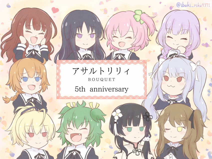 6+girls, :3, :d, ;), ^_^, absurdres, ahoge, ando_tazusa